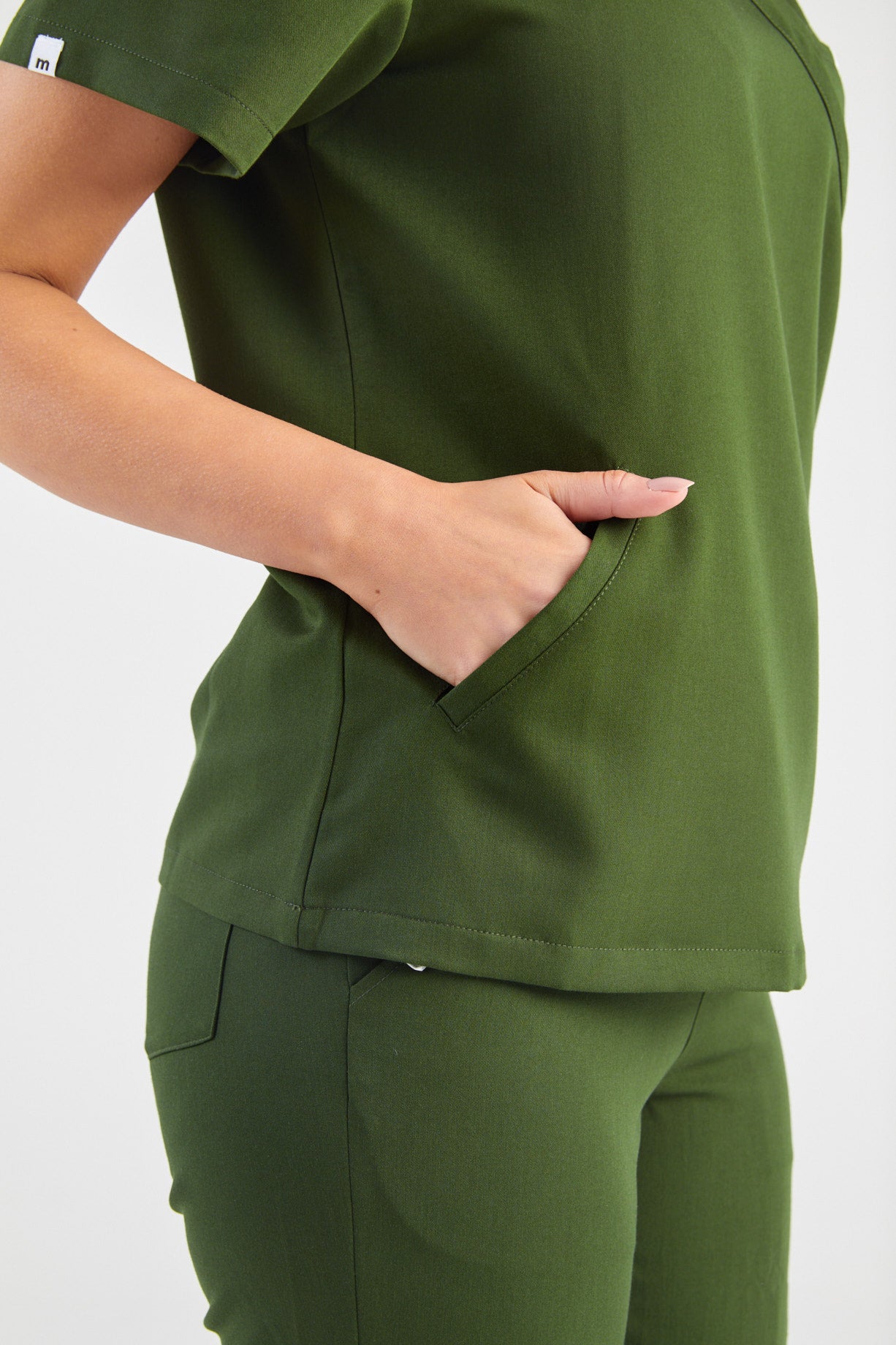 Ada V-Neck Wrap Three Pocket Scrub Top - Hunter Green
