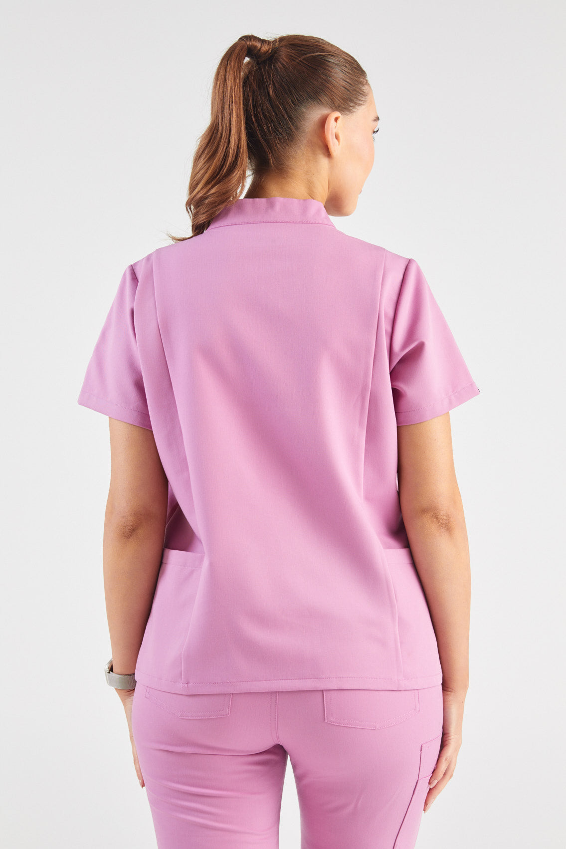 Molly Princess Cut Two Pocket Scrub Top - Dusty Pink