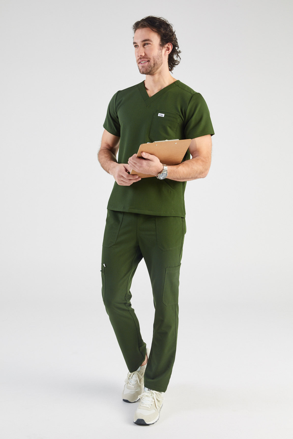 Otis V-Neck Four Pocket Scrub Top - Hunter Green