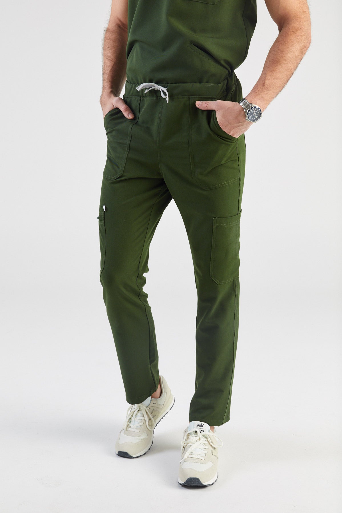 Casper Multi-Pocket Regular Scrub Pants - Hunter Green