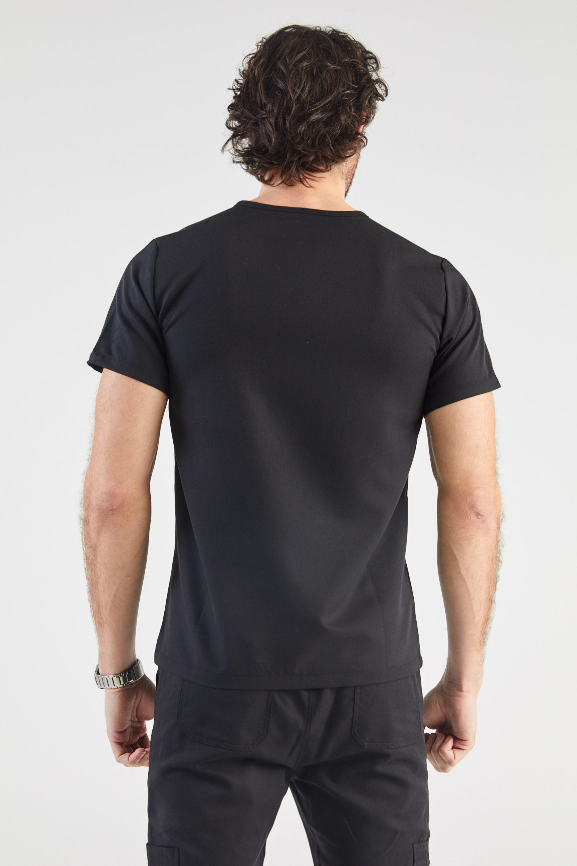 Otis V-Neck Four Pocket Scrub Top - Black