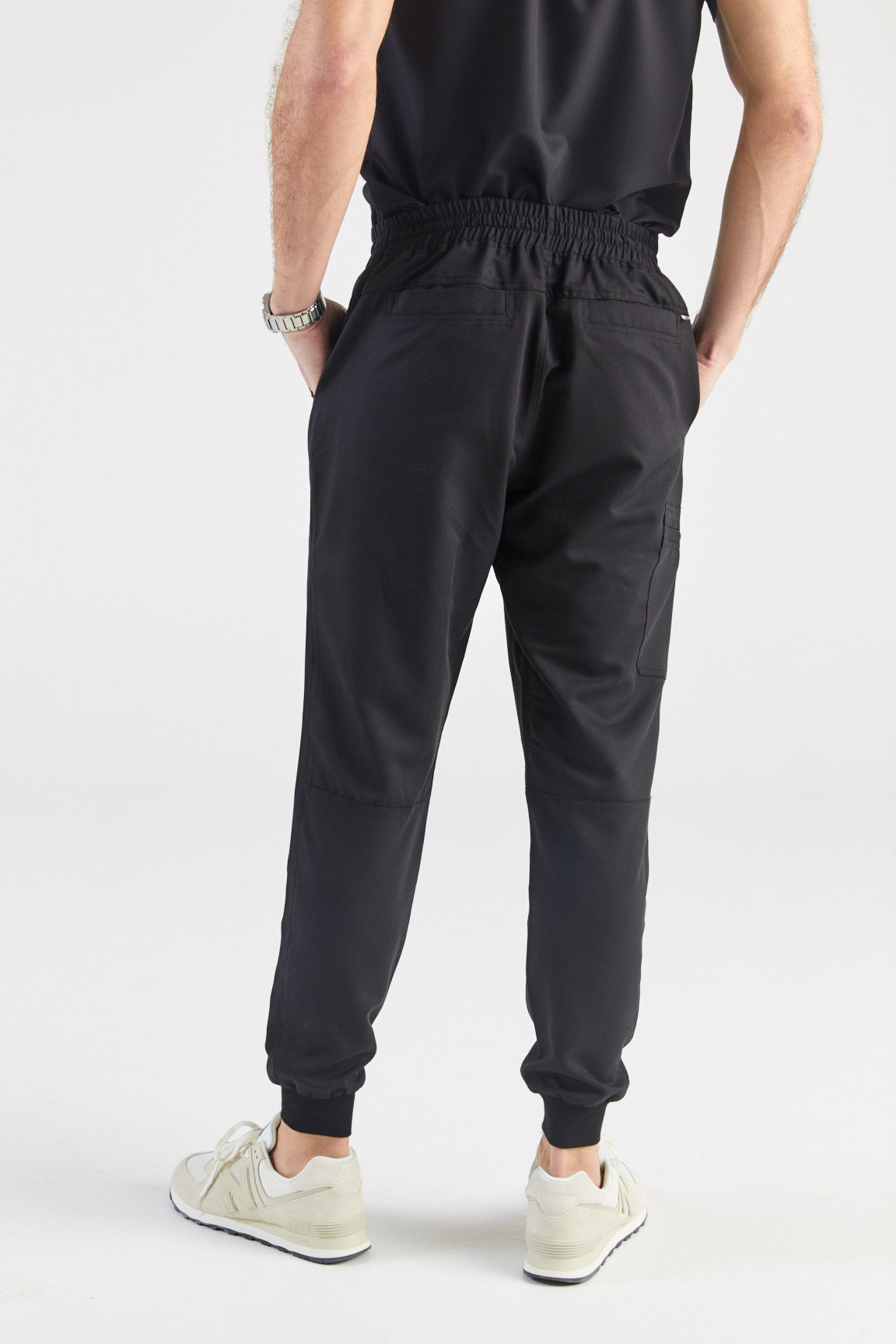 Bassel Multi-Pocket Jogger Scrub Pants - Black