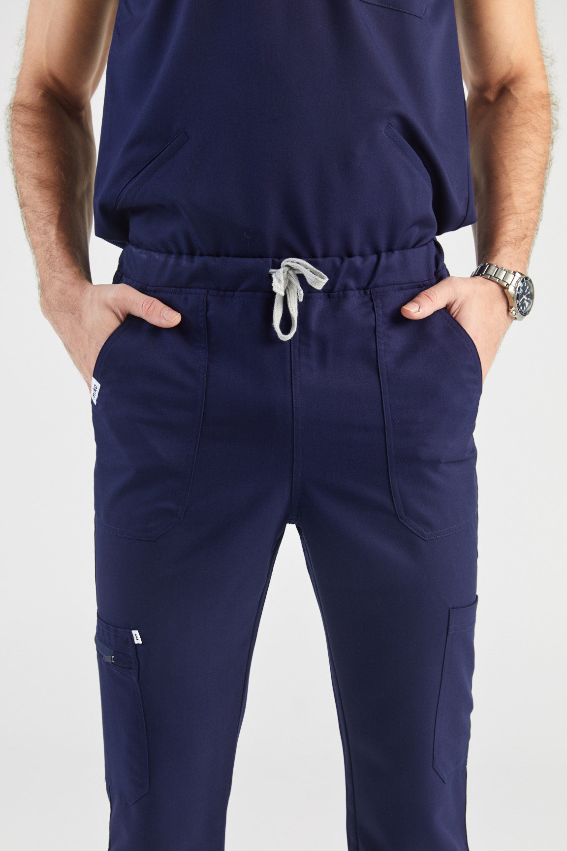 Casper Multi-Pocket Regular Scrub Pants - Navy