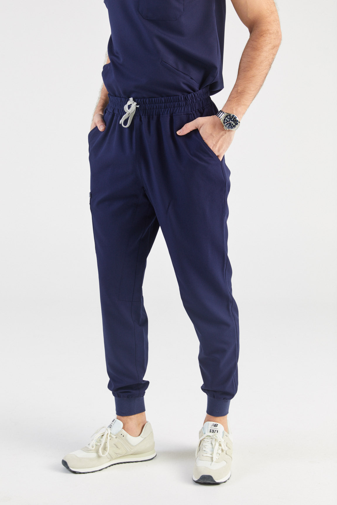 Bassel Multi-Pocket Jogger Scrub Pants - Navy