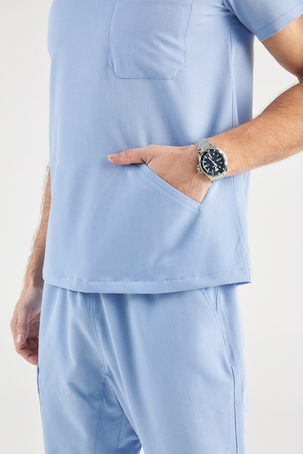 Otis V-Neck Four Pocket Scrub Top - Sky Blue