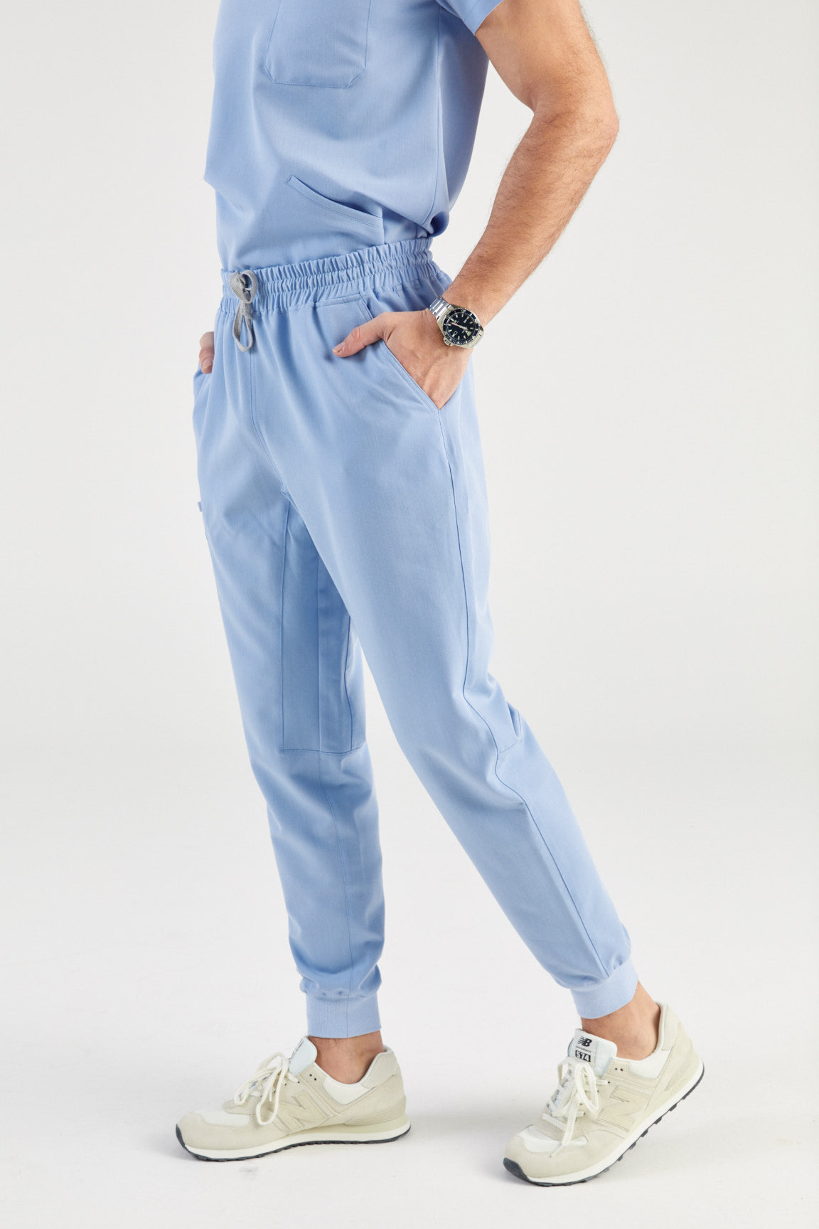 Bassel Multi-Pocket Jogger Scrub Pants - Sky Blue