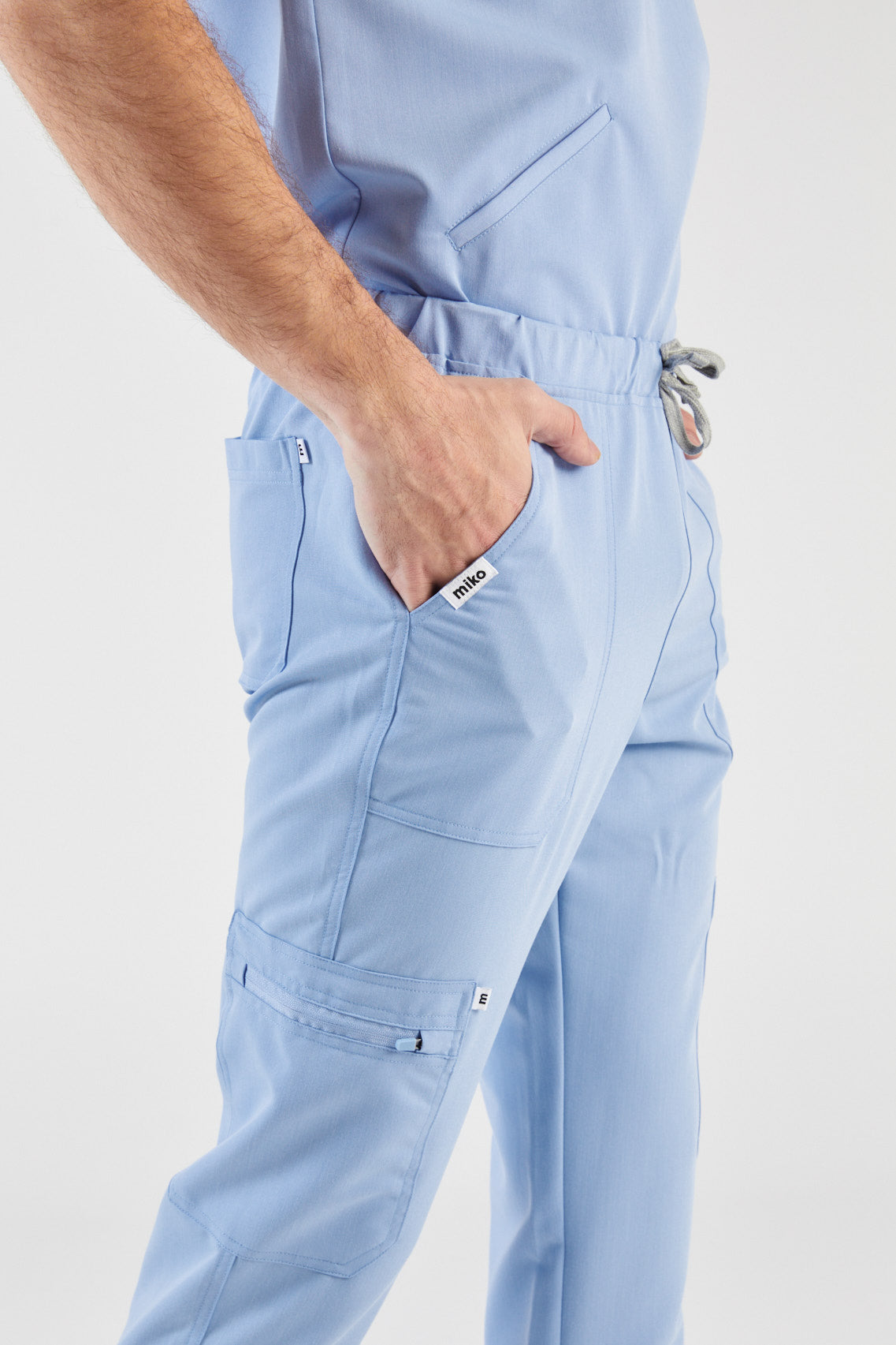 Casper Multi-Pocket Regular Scrub Pants - Sky Blue
