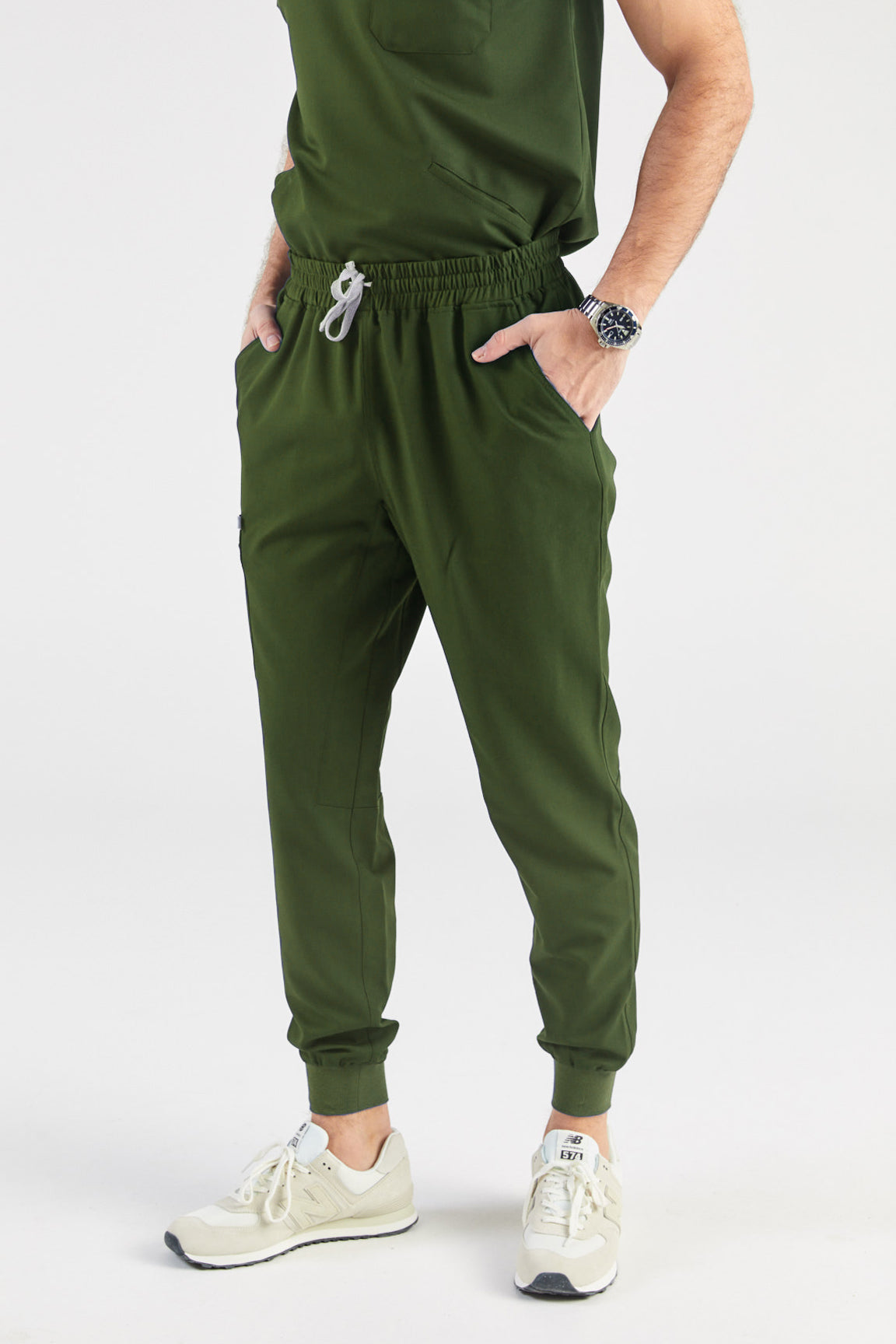 Bassel Multi-Pocket Jogger Scrub Pants - Hunter Green