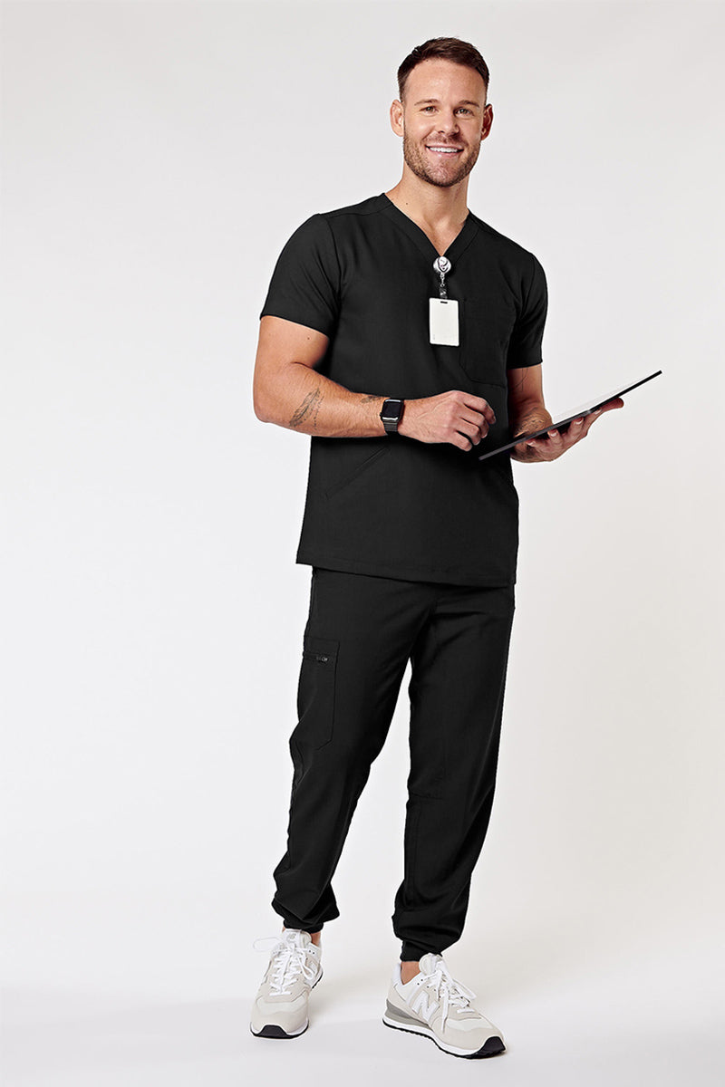 Otis V-Neck Four Pocket Scrub Top - Black