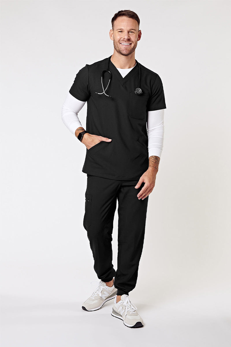 Otis V-Neck Four Pocket Scrub Top - Black