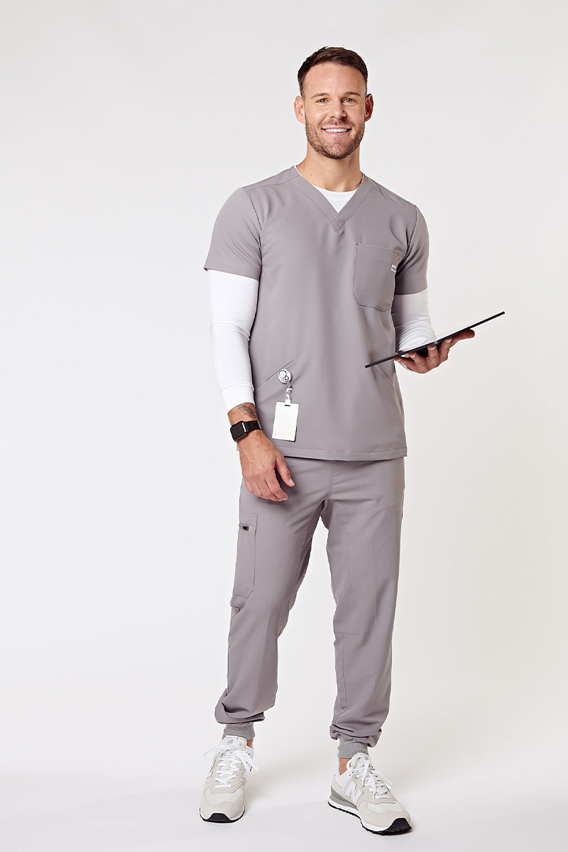 Otis V-Neck Four Pocket Scrub Top - Grey