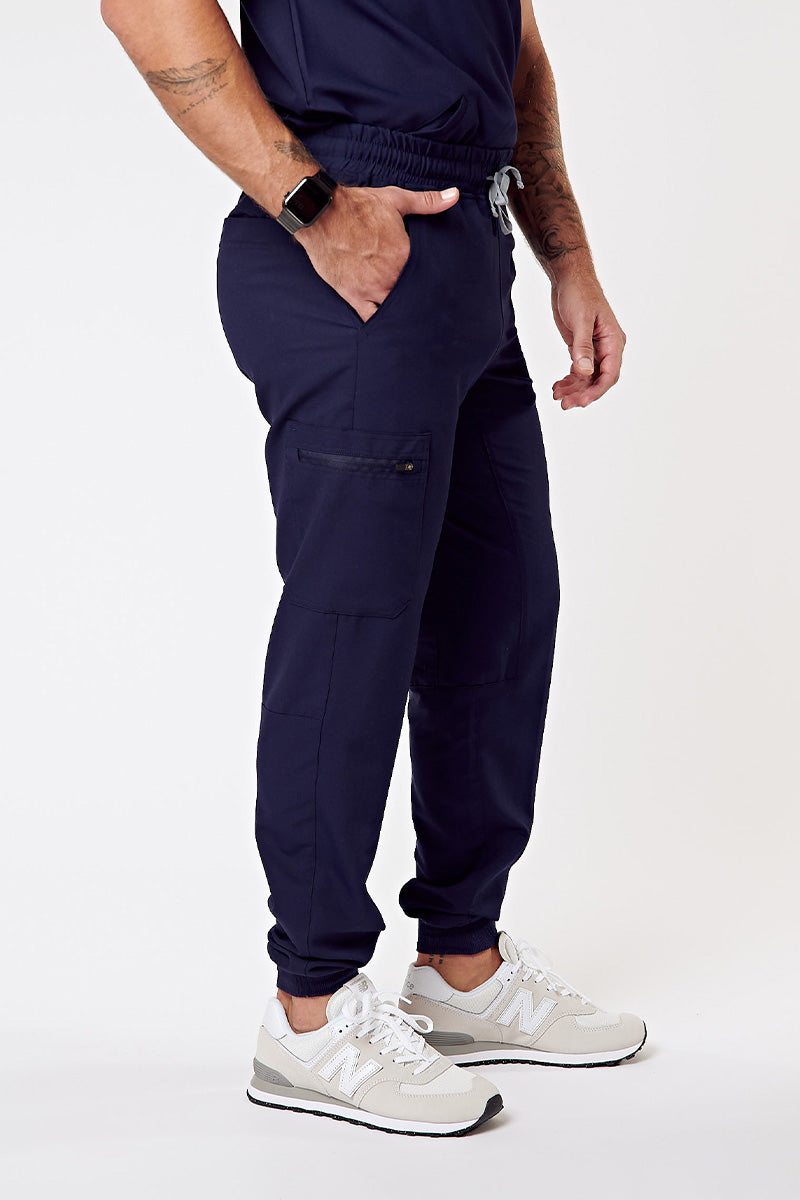 Bassel Multi-Pocket Jogger Scrub Pants - Navy