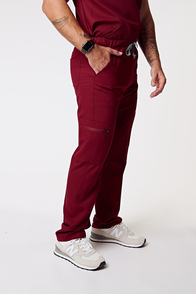 Casper Multi-Pocket Regular Scrub Pants - Burgundy