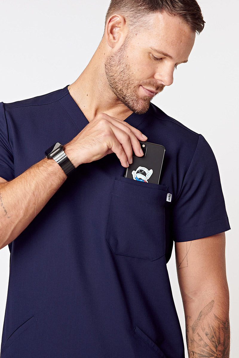 Otis V-Neck Four Pocket Scrub Top - Navy