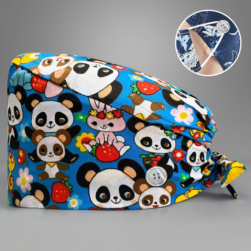 Cute Animals Grey Scrub Cap