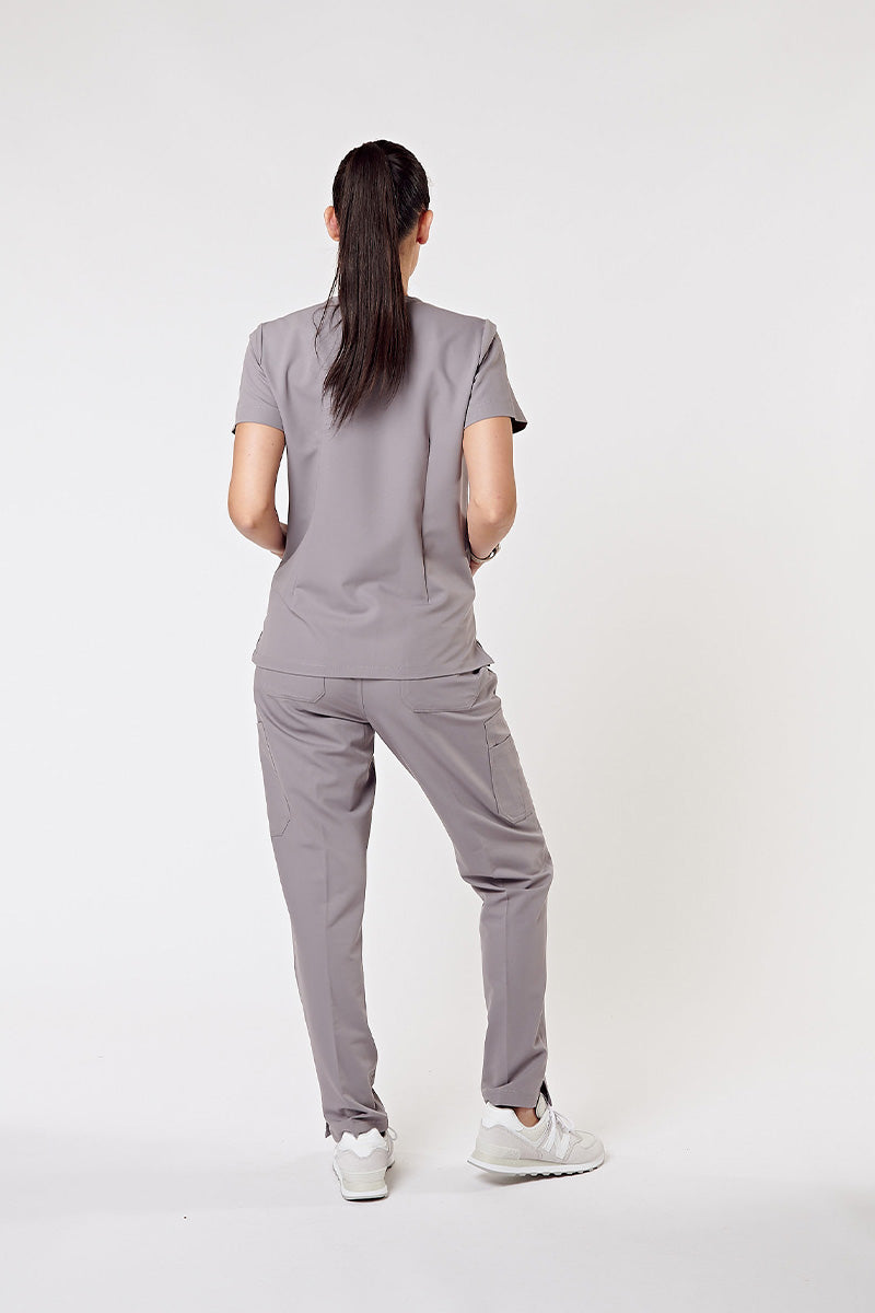 Nova Crew-Neck Scrub Top - Grey