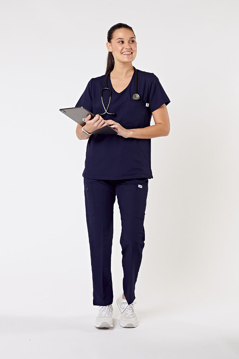 Nova Crew-Neck Scrub Top - Navy