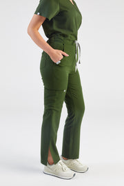 Sage Multi-Pocket Straight Scrub Pants - Hunter Green