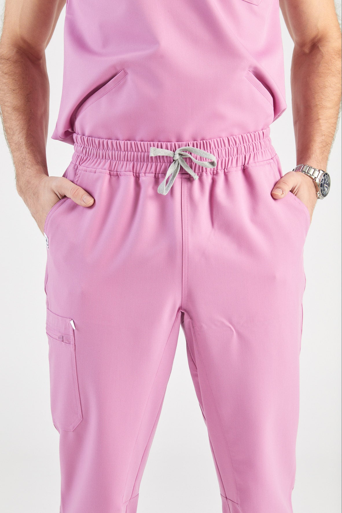 Bassel Multi-Pocket Jogger Scrub Pants - Dusty Pink