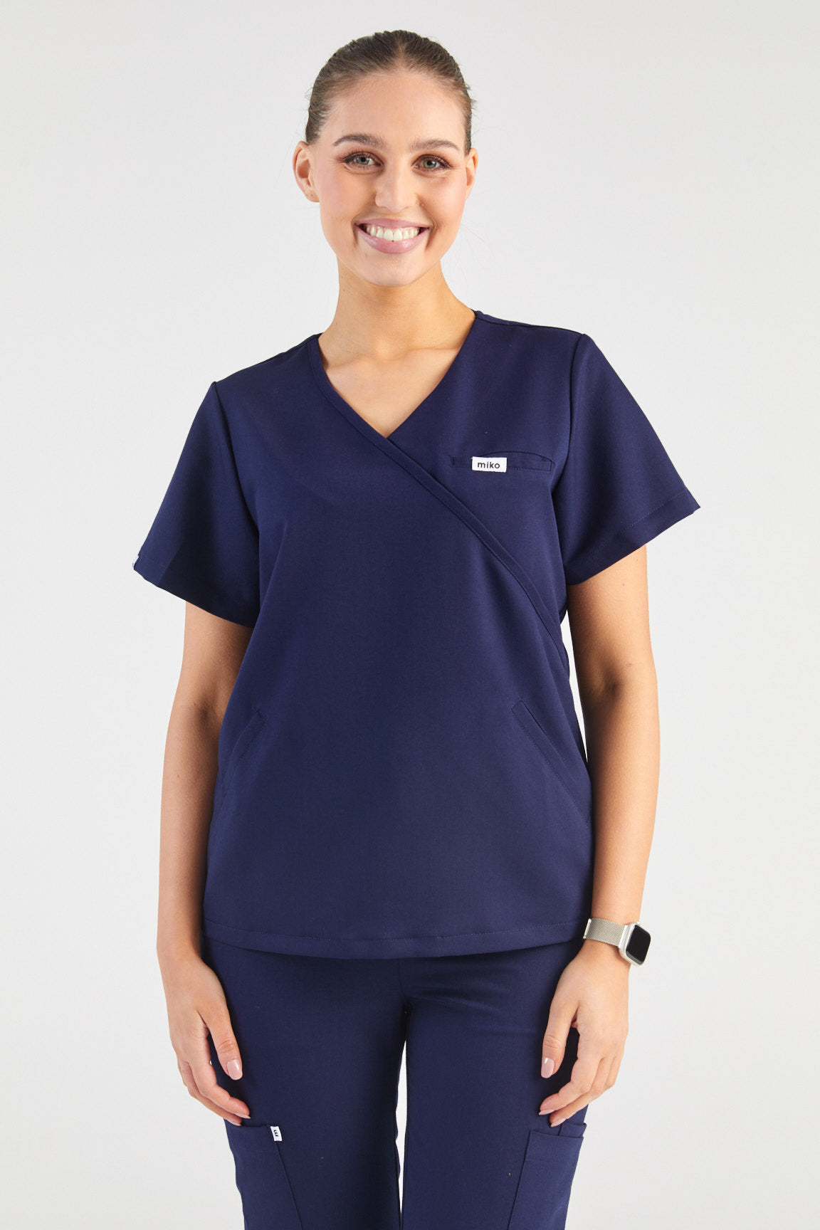 Crossover Scrubs Top, Navy Blue Scrubs