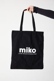 miko Black Canvas Tote Bag - Large