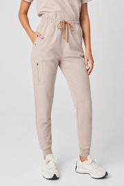 Melrose Multi-Pocket Jogger Scrub Pants - Oat