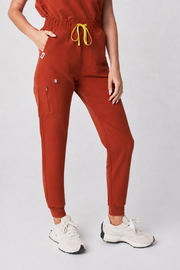 Melrose Multi-Pocket Jogger Scrub Pants - Rust