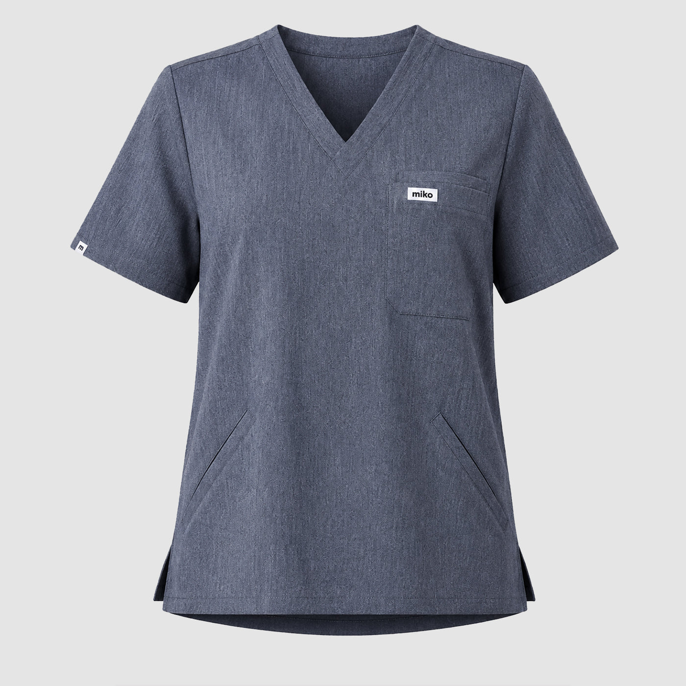 Everly V-Neck Four Pocket Scrub Top - Graphite Denim