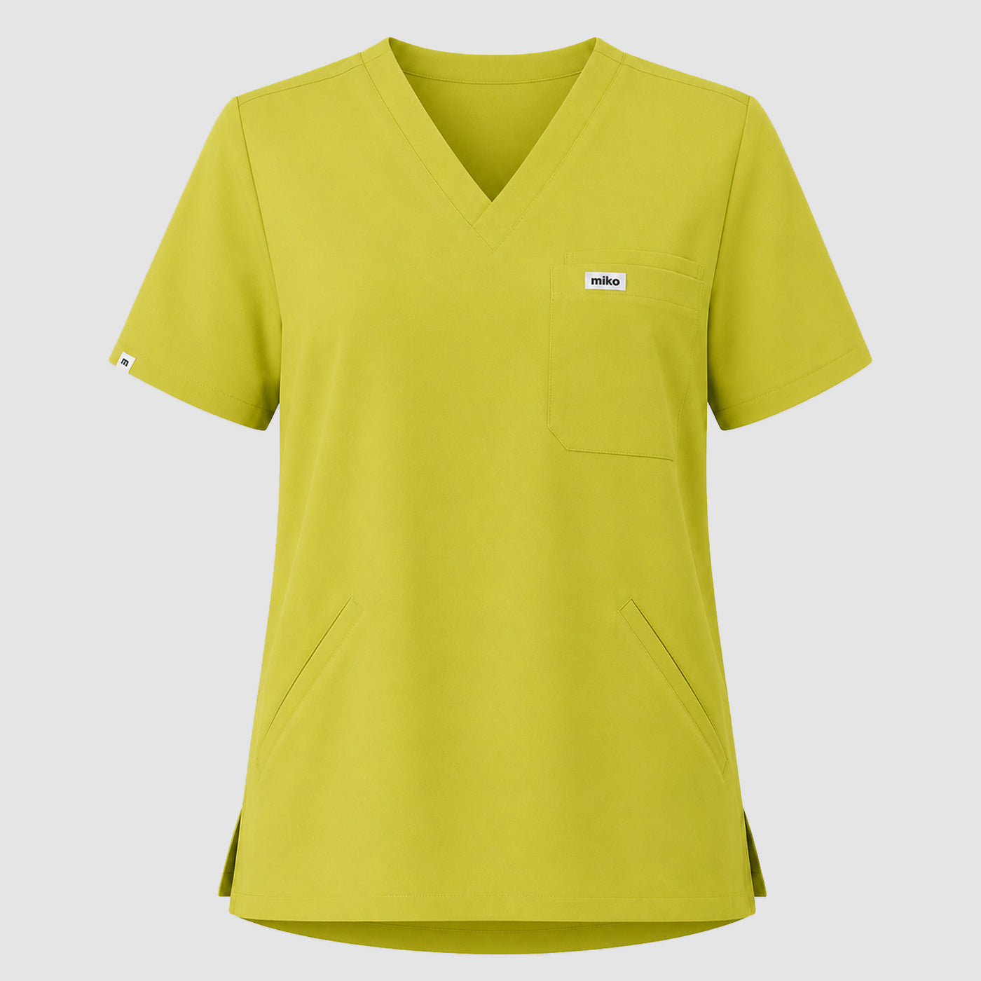 Everly V-Neck Four Pocket Scrub Top - Chartreuse (Limepop)