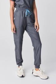 Melrose Multi-Pocket Jogger Scrub Pants - Graphite Denim