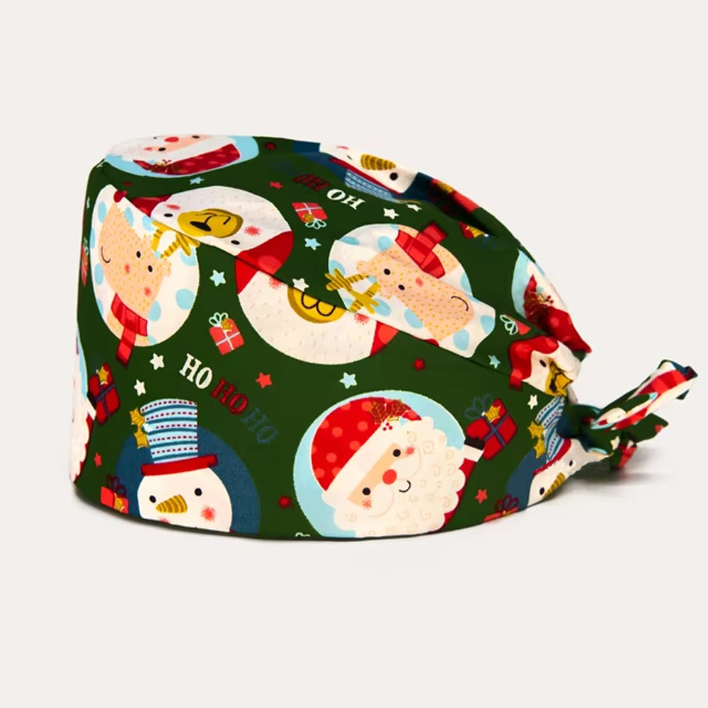 Christmas Green Scrub Cap