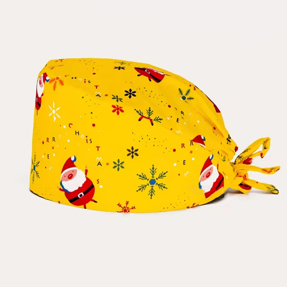 Santa Claus Yellow Scrub Cap