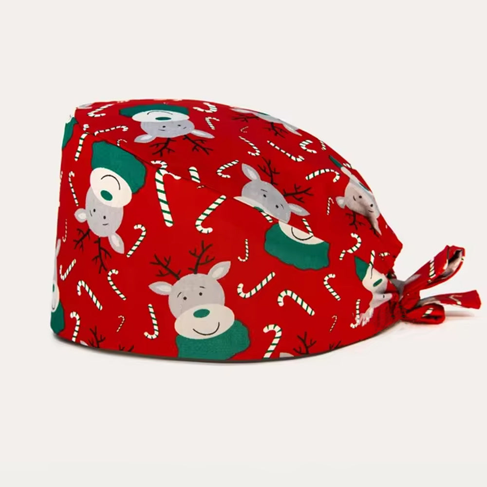 Reindeer Red Scrubs Cap