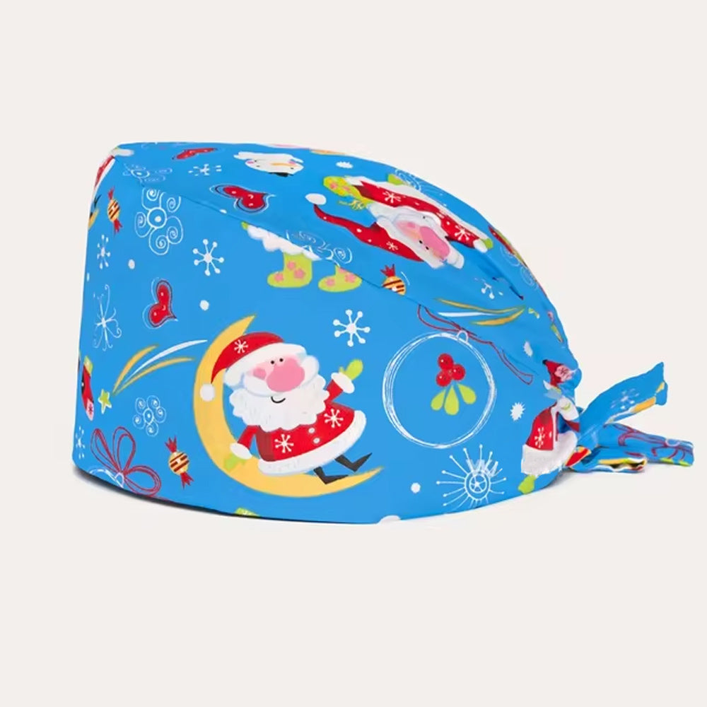 Santa Claus Skyblue Scrub Cap