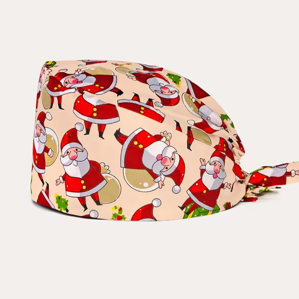 Santa Claus Beige Scrub Cap