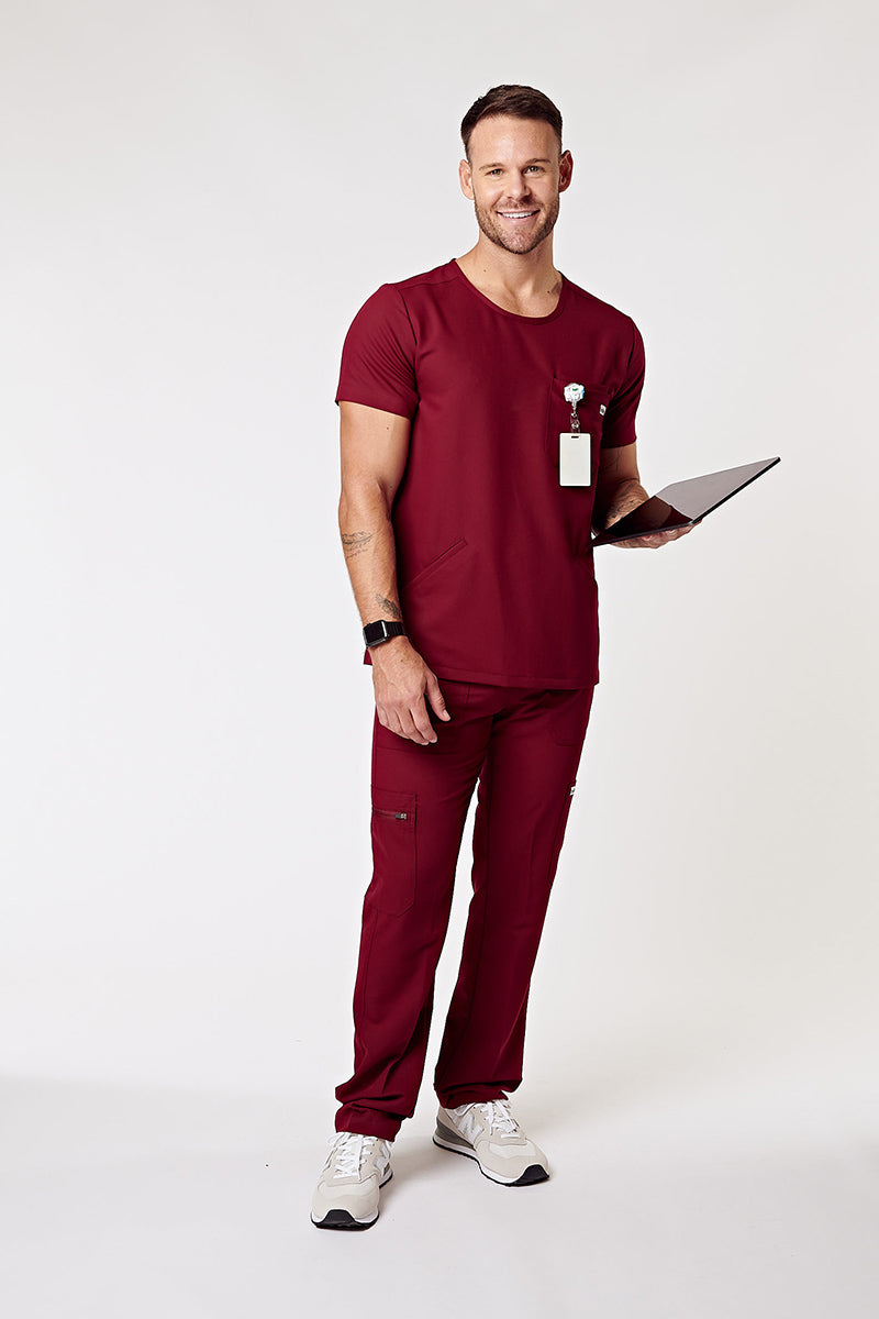 Casper Multi-Pocket Regular Scrub Pants - Burgundy