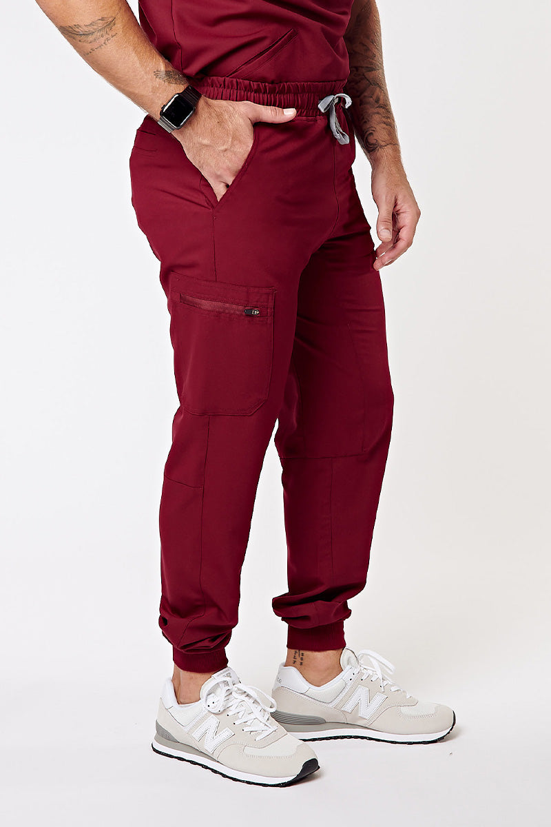 Bassel Multi-Pocket Jogger Scrub Pants - Burgundy