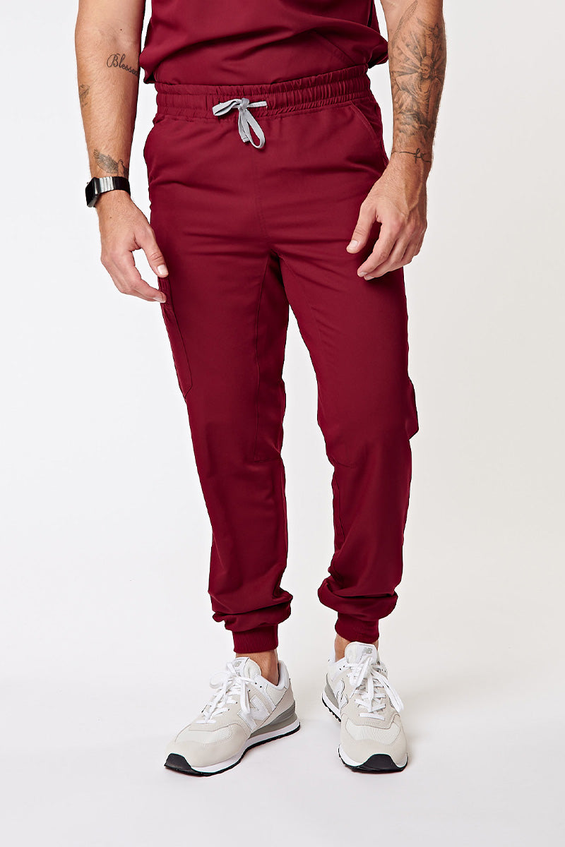 Bassel Multi-Pocket Jogger Scrub Pants - Burgundy