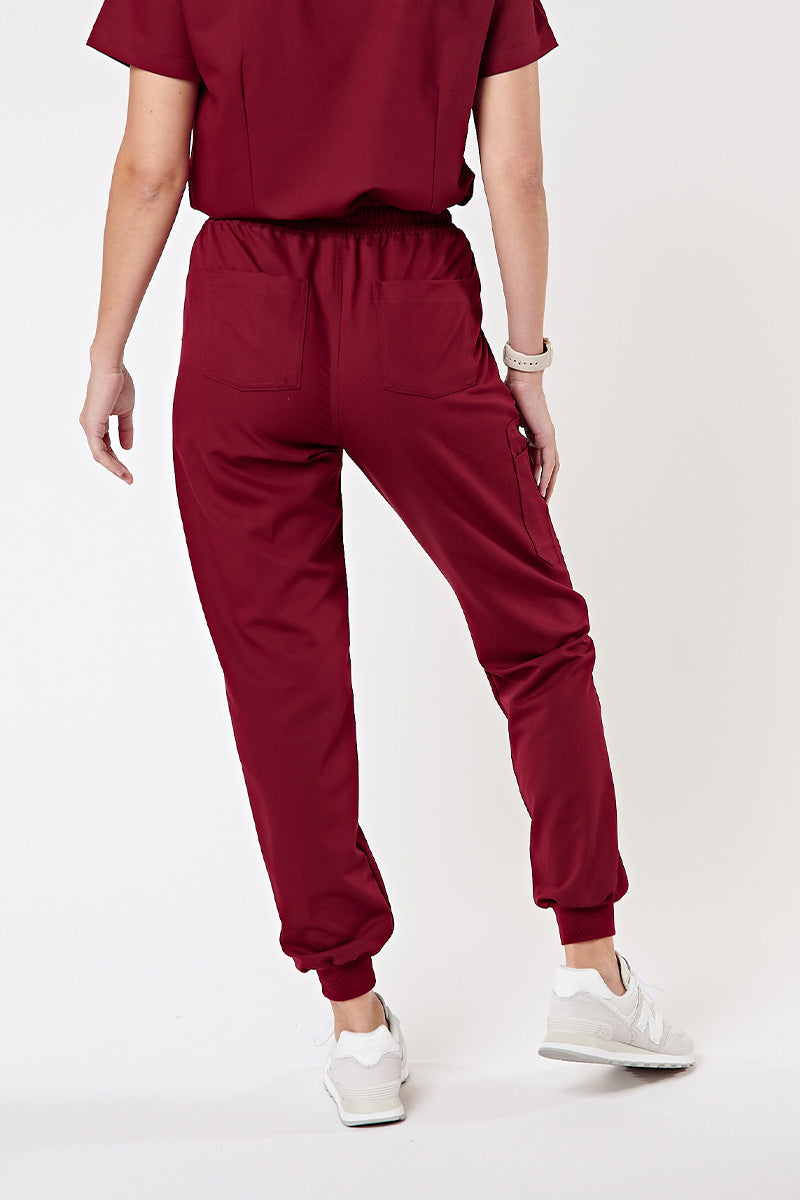 Melrose Multi-Pocket Jogger Scrub Pants - Burgundy