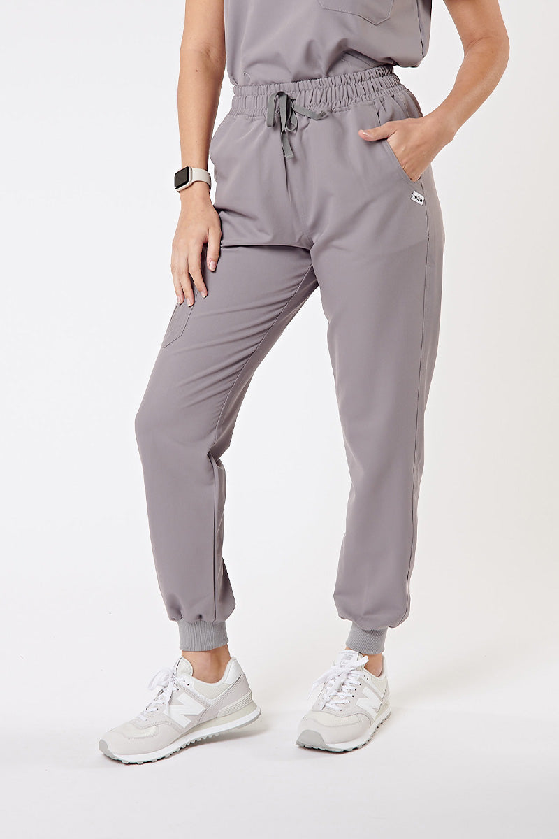 Melrose Multi-Pocket Jogger Scrub Pants - Grey