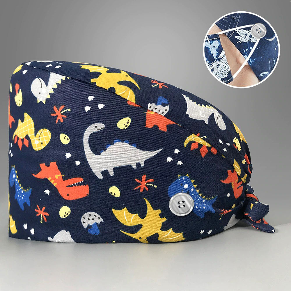 Rawr Dinosaur Navy Scrub Cap