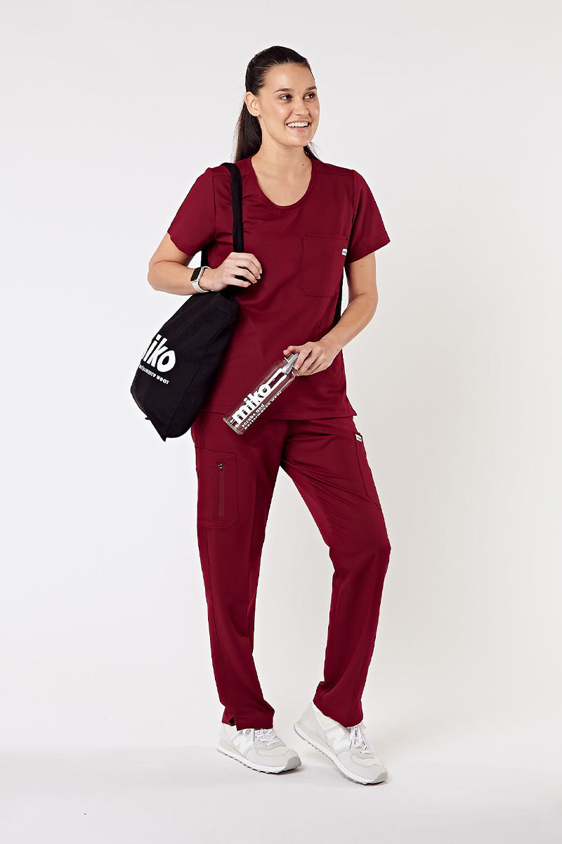 Aria Regular Scrub Pants - Burgundy